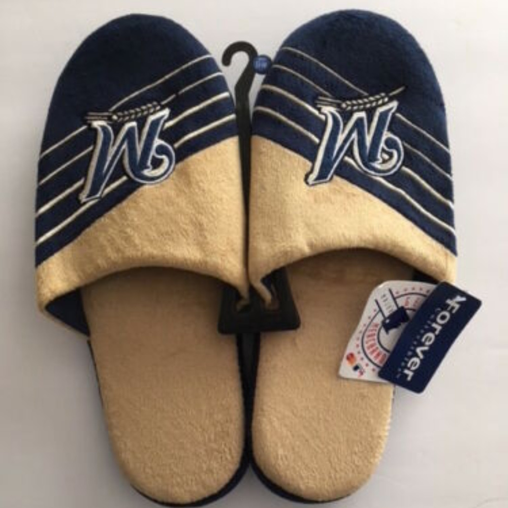 Milwaukee Brewers MLB Mens Slide Slippers Big Logo